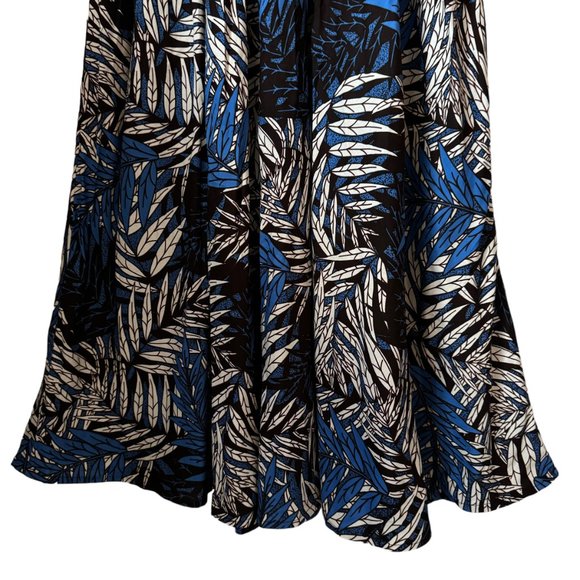 Tropical Palm Pattern Maxi Dress African Wax Print Sleeveless V Neck Pockets Sm - Picture 13 of 16